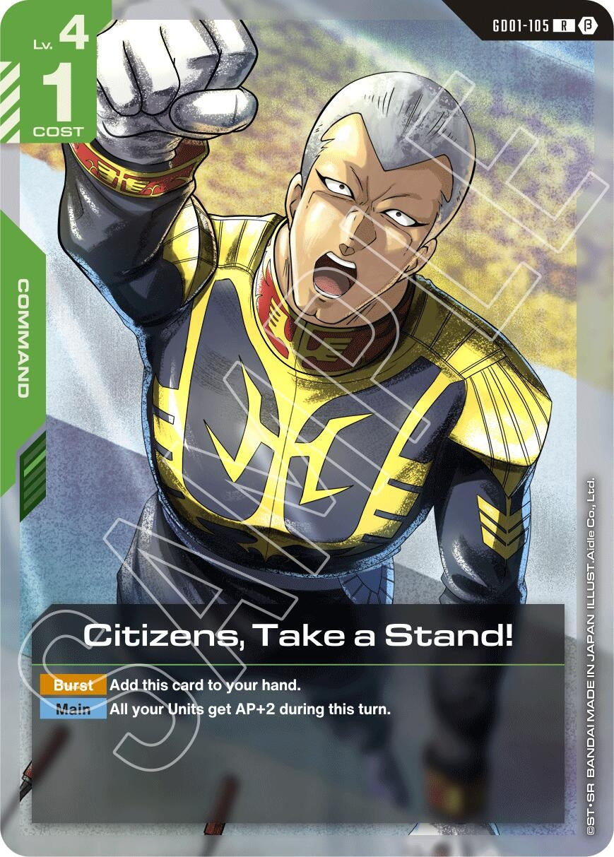 Image for Citizens, Take a Stand! (GD01-105) (Edition Beta) (GD01_b) - Gundam Card Game