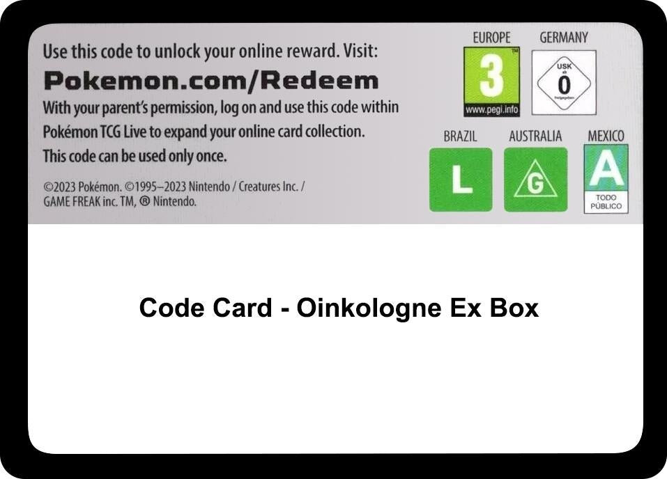 Image for Code Card - Oinkologne ex Box (Miscellaneous Cards & Products) (MCAP) - Pokemon