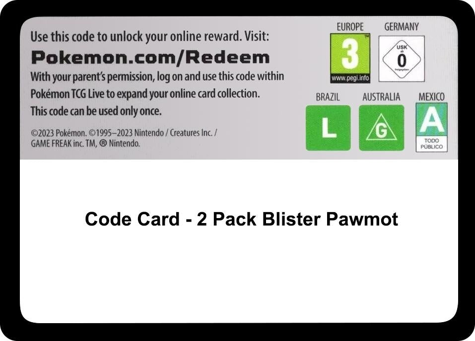 Image for Code Card - Checklane 2-Pack Blister [Pawmot] (Miscellaneous Cards & Products) (MCAP) - Pokemon