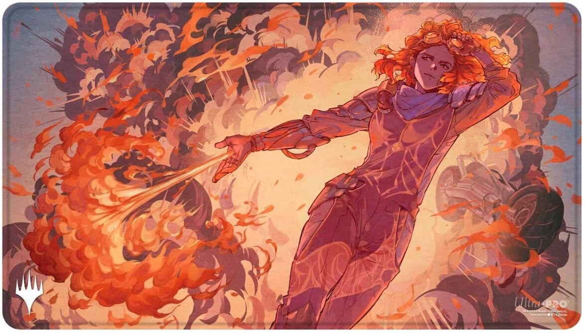 Image for Aetherdrift Black Stitched Playmat for Magic: The Gathering - Special Guest: Chandra's Ignition - Playmats