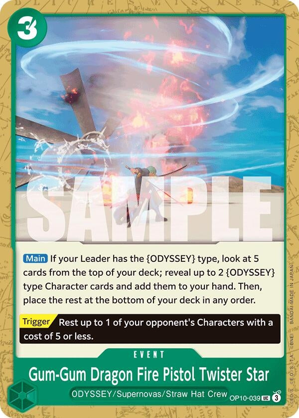 Image for Gum-Gum Dragon Fire Pistol Twister Star (OP10-039) (Royal Blood) (OP10) - One Piece Card Game