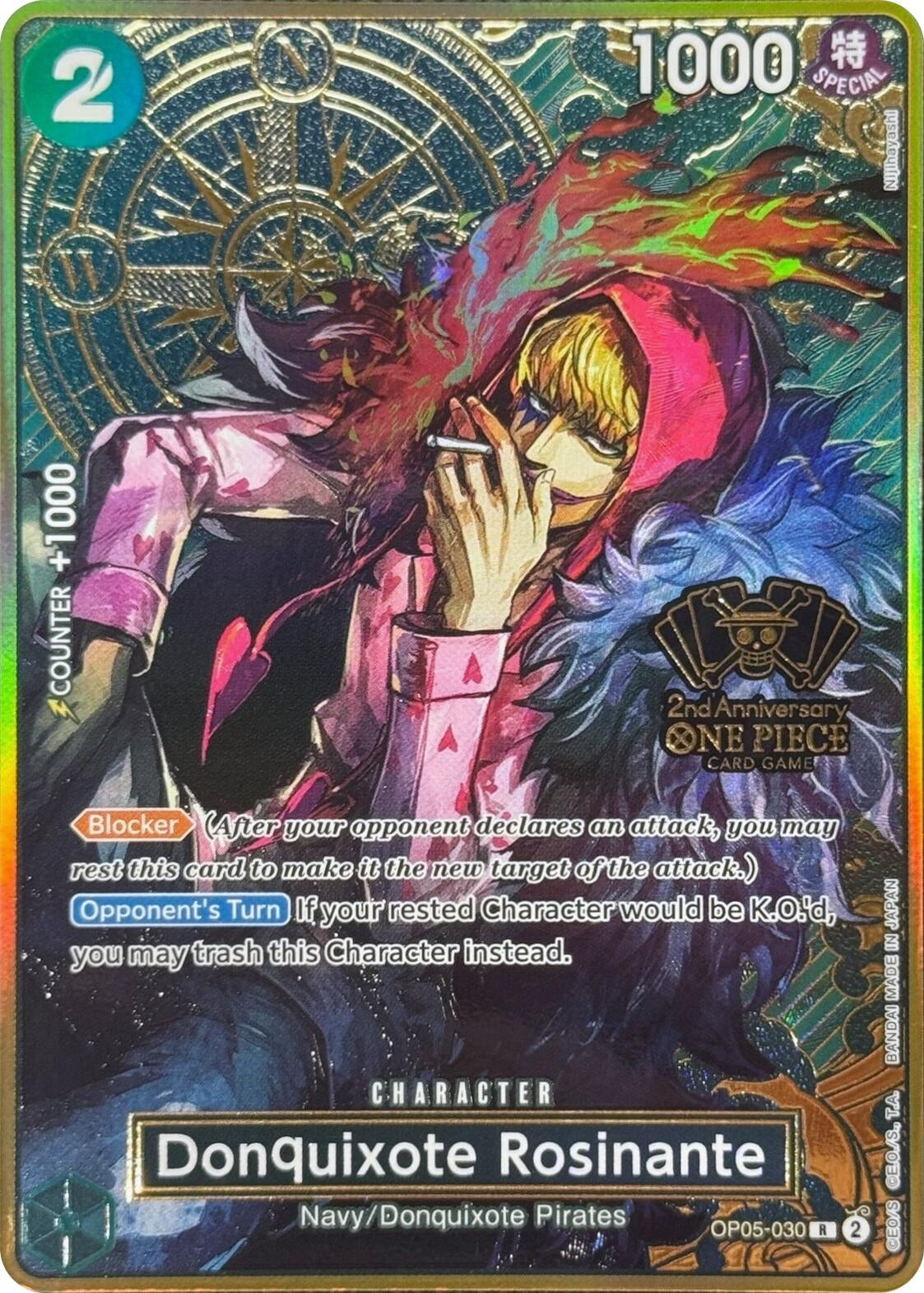 Image for Donquixote Rosinante (One Piece Japanese Version 2nd Anniversary Set) (OP05-030) (One Piece Promotion Cards) (OP-PR) - One Piece Card Game