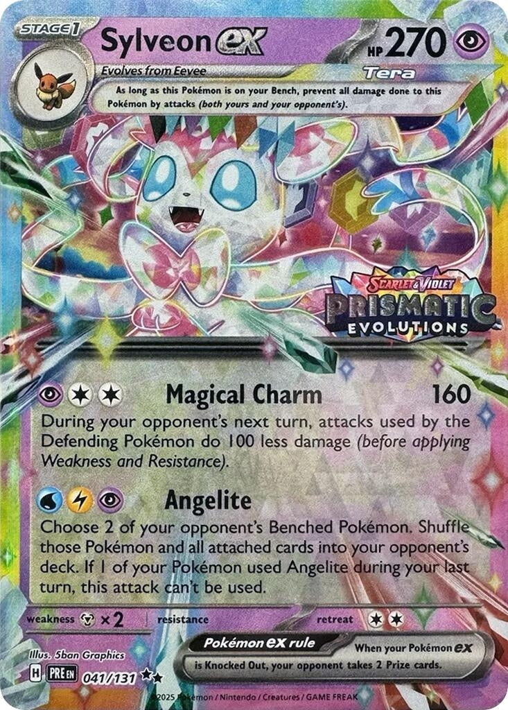 Image for Sylveon ex - 041/131 (Prismatic Evolutions Stamp) (041/131) (Miscellaneous Cards & Products) (MCAP) - Pokemon