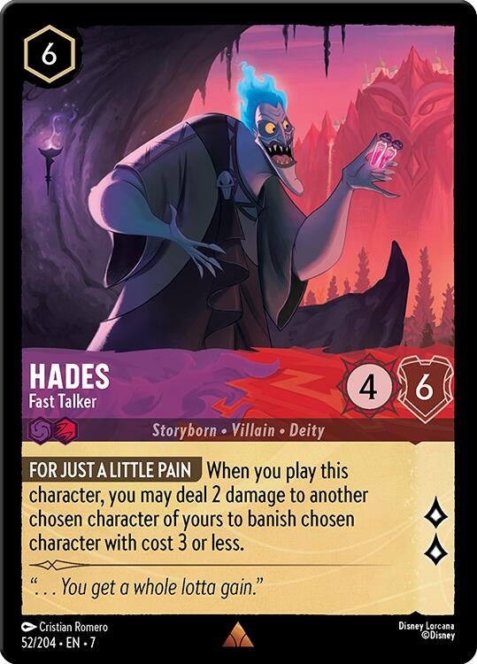 Image for Hades - Fast Talker (52/204) (Archazia's Island) (7) - Disney Lorcana