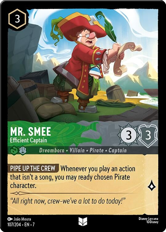 Image for Mr. Smee - Efficient Captain (107/204) (Archazia's Island) (7) - Disney Lorcana