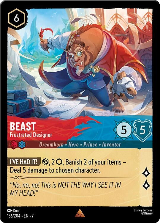 Image for Beast - Frustrated Designer (136/204) (Archazia's Island) (7) - Disney Lorcana