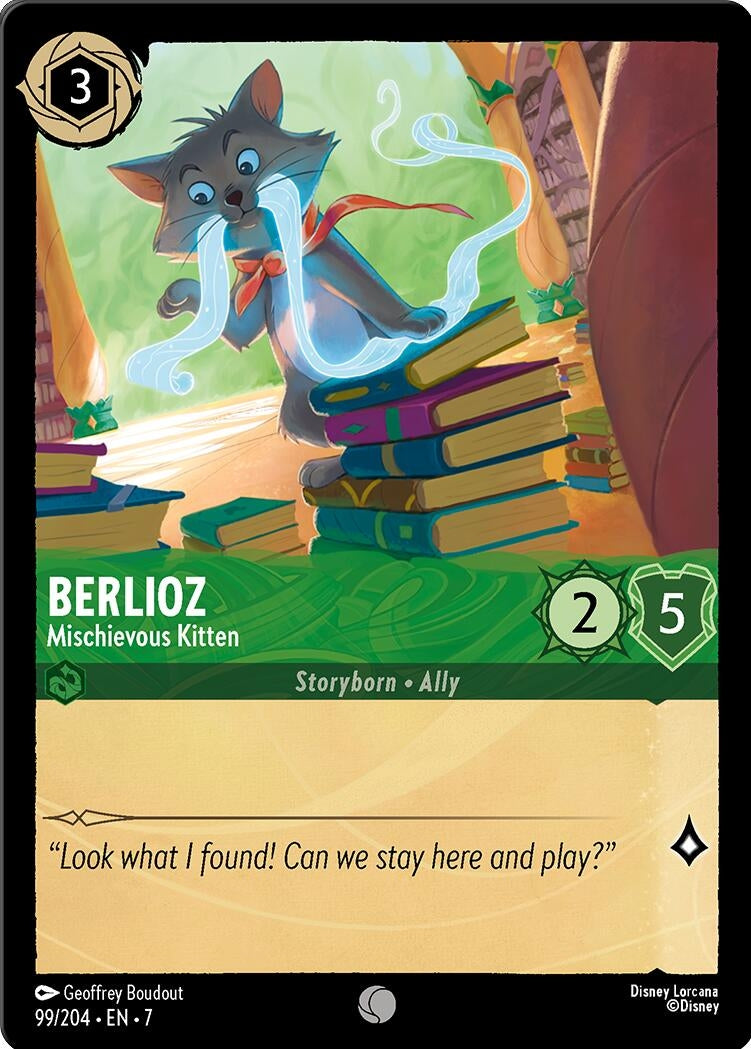 Image for Berlioz - Mischievous Kitten (99/204) (Archazia's Island) (7) - Disney Lorcana