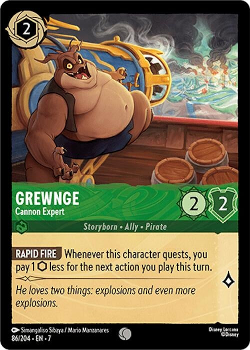 Image for Grewnge - Cannon Expert (86/204) (Archazia's Island) (7) - Disney Lorcana