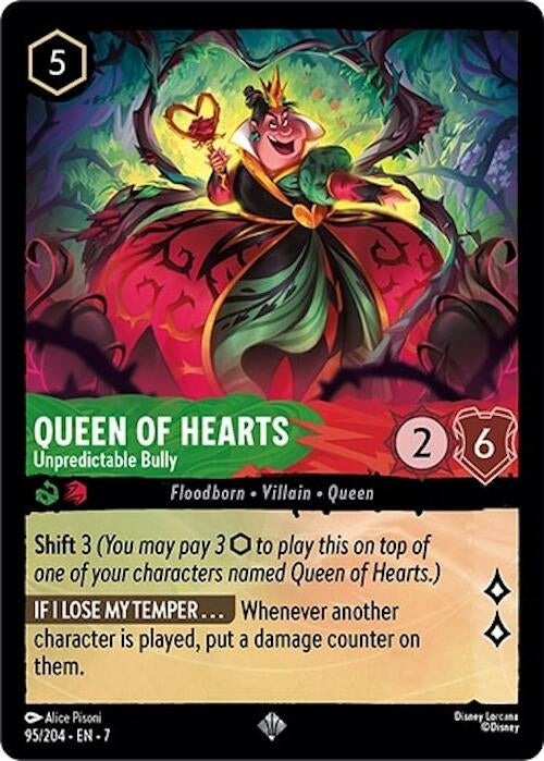 Image for Queen of Hearts - Unpredictable Bully (95/204) (Archazia's Island) (7) - Disney Lorcana