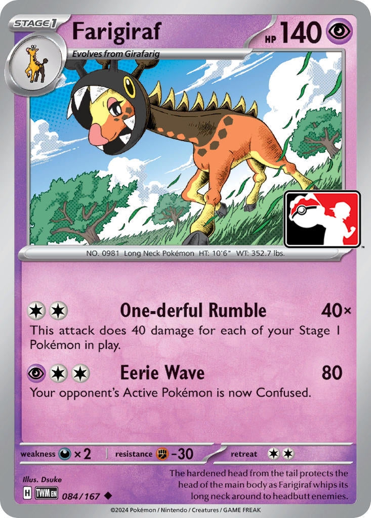 Image for Farigiraf (084/167) (Prize Pack Series Cards) - Pokemon