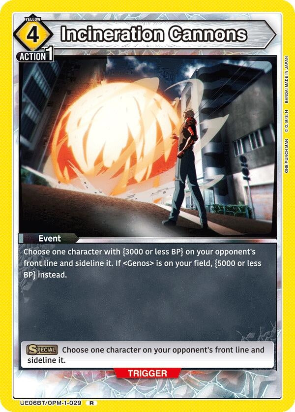 Image for Incineration Cannons (UE06BT/OPM-1-029) (UE06BT: One Punch Man) (UE06BT) - Union Arena