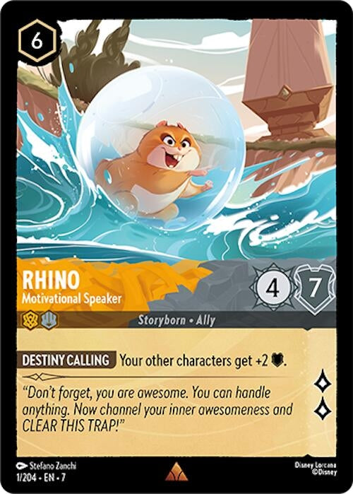 Image for Rhino - Motivational Speaker (1/204) (Archazia's Island) (7) - Disney Lorcana