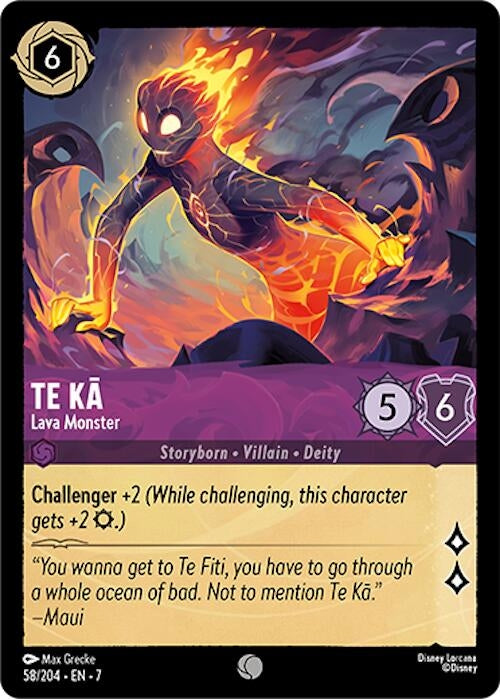 Image for Te Ka - Lava Monster (58/204) (Archazia's Island) (7) - Disney Lorcana