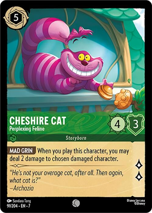 Image for Cheshire Cat - Perplexing Feline (91/204) (Archazia's Island) (7) - Disney Lorcana