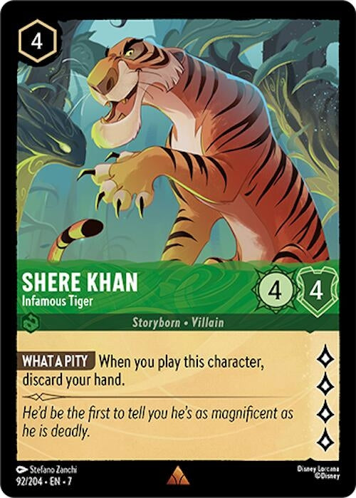 Image for Shere Khan - Infamous Tiger (92/204) (Archazia's Island) (7) - Disney Lorcana