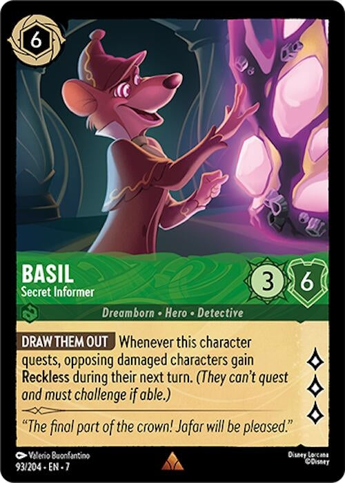 Image for Basil - Secret Informer (93/204) (Archazia's Island) (7) - Disney Lorcana