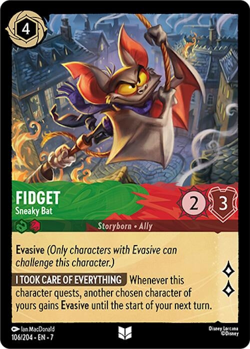 Image for Fidget - Sneaky Bat (106/204) (Archazia's Island) (7) - Disney Lorcana