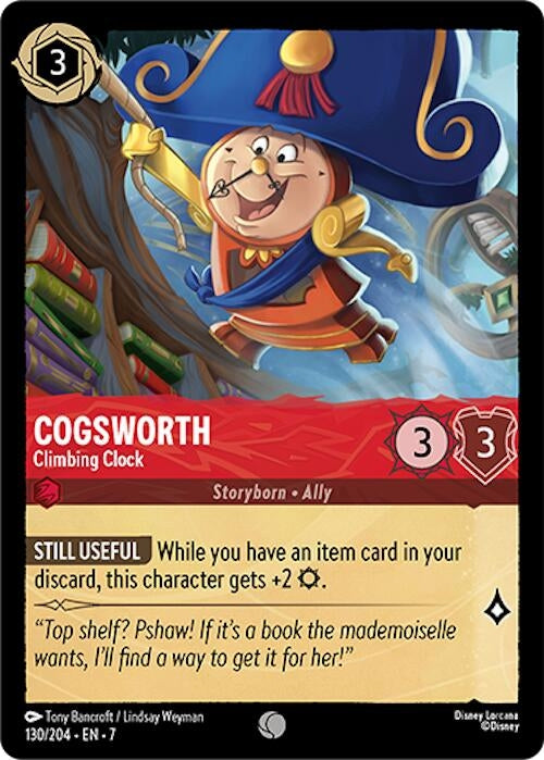 Image for Cogsworth - Climbing Clock (130/204) (Archazia's Island) (7) - Disney Lorcana