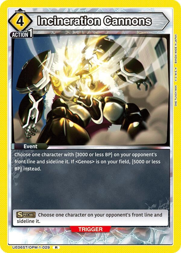 Image for Incineration Cannons (UE06ST/OPM-1-029) (UE06ST: One Punch Man Starter Deck) (UE06ST) - Union Arena