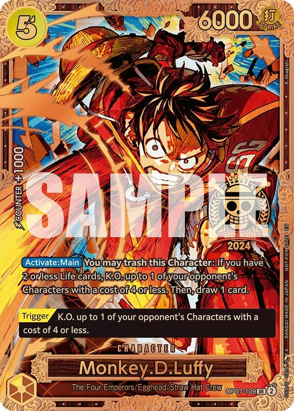 Image for Monkey.D.Luffy (Championship 2024 World Final 3rd Place) (OP07-109) (One Piece Promotion Cards) (OP-PR) - One Piece Card Game