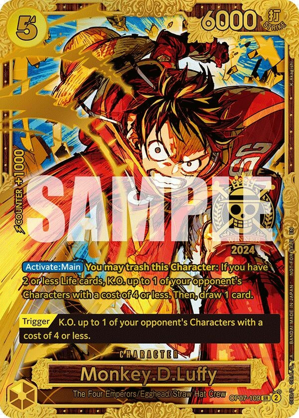 Image for Monkey.D.Luffy (Championship 2024 World Final 1st Place) (OP07-109) (One Piece Promotion Cards) (OP-PR) - One Piece Card Game