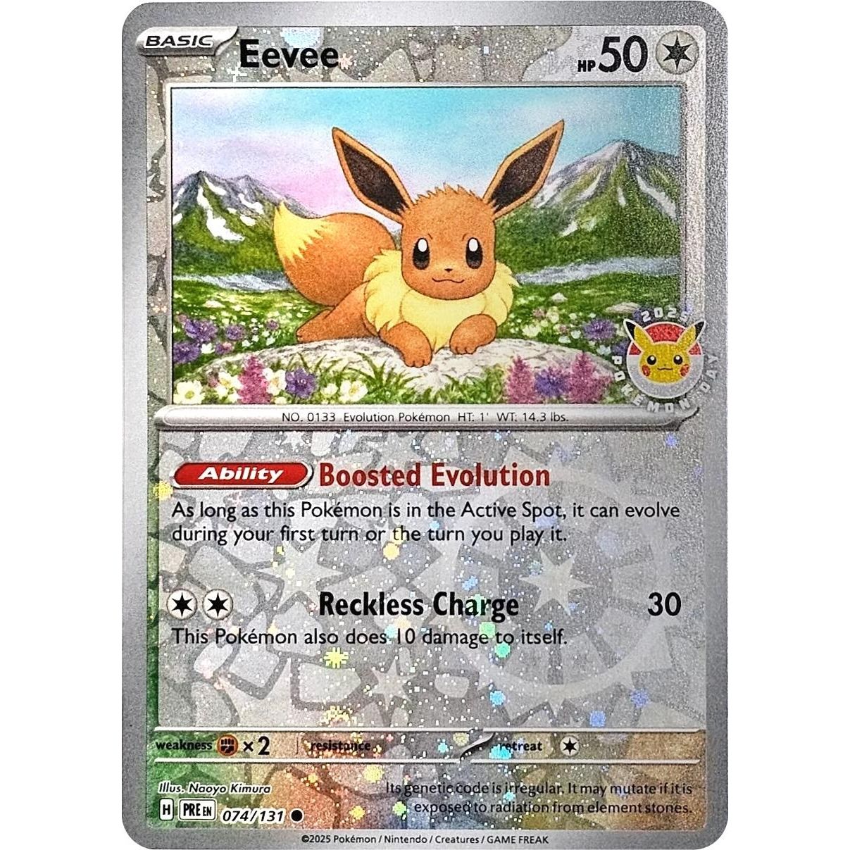 Eevee - 074/131 (Pokemon Day 2025) (Reverse Cosmos Holo) (074/131) (Miscellaneous Cards & Products) - PokeBox USA