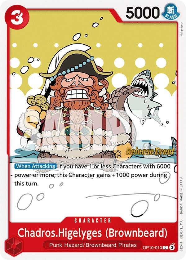 Image for Chadros.Higelyges (Brownbeard) (OP10-010) (Royal Blood Release Event Cards) (OP10 RE) - One Piece Card Game