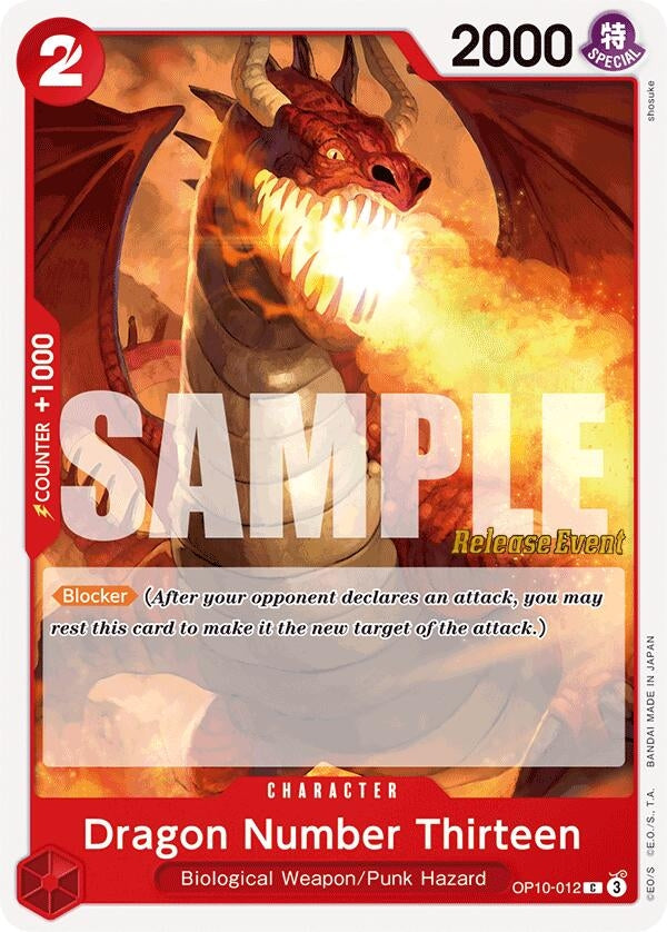 Image for Dragon Number Thirteen (OP10-012) (Royal Blood Release Event Cards) (OP10 RE) - One Piece Card Game