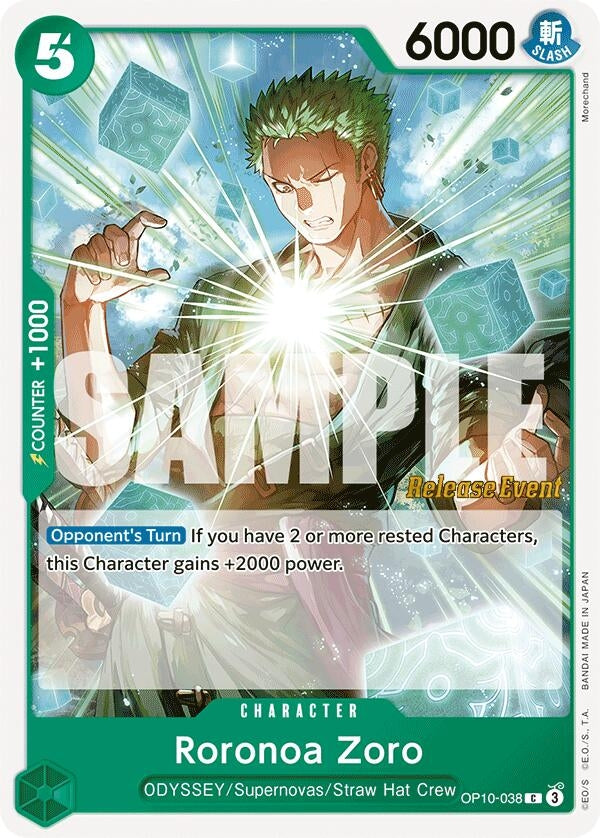 Image for Roronoa Zoro (038) (OP10-038) (Royal Blood Release Event Cards) (OP10 RE) - One Piece Card Game