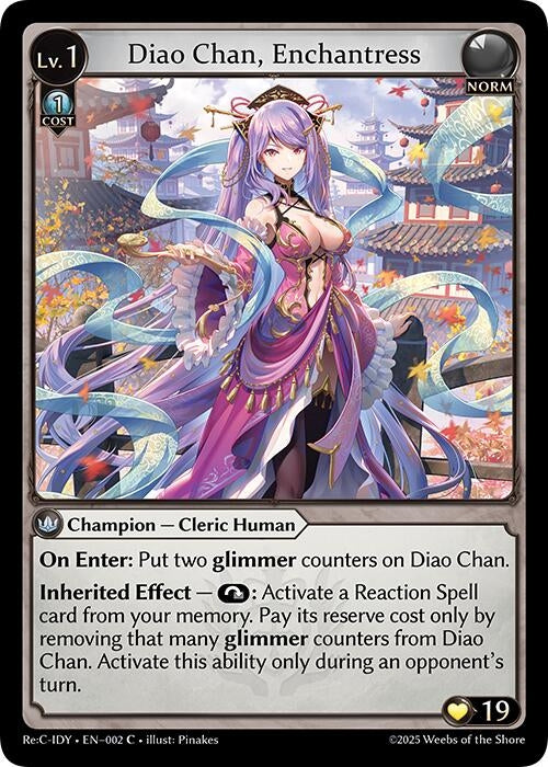 Image for Diao Chan, Enchantress (002) (Diao Chan Re: Collection, Idyll Corsage) (IDLCRS) - Grand Archive TCG