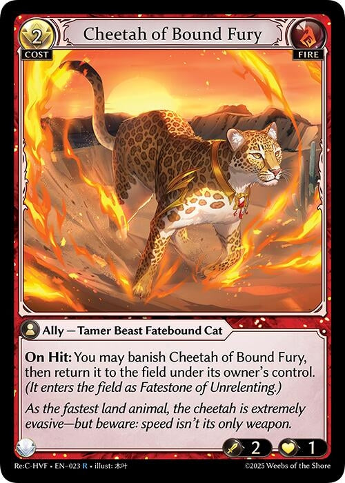 Image for Cheetah of Bound Fury (023) (Guo Jia Re: Collection, Heaven’s Favored) (HVNFV) - Grand Archive TCG