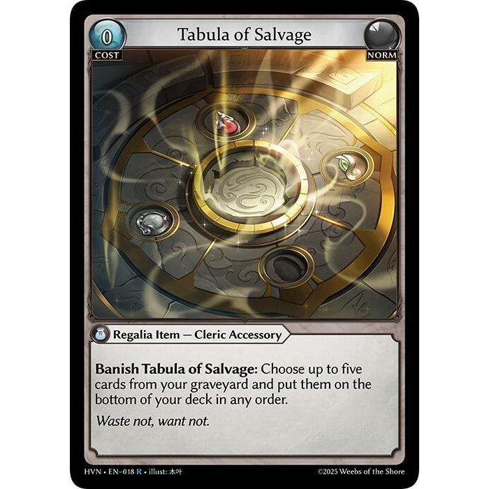 Image for Tabula of Salvage (018) (Abyssal Heaven) - Grand Archive TCG