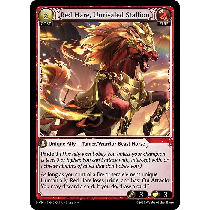Image for Red Hare, Unrivaled Stallion (095) (Abyssal Heaven) - Grand Archive TCG