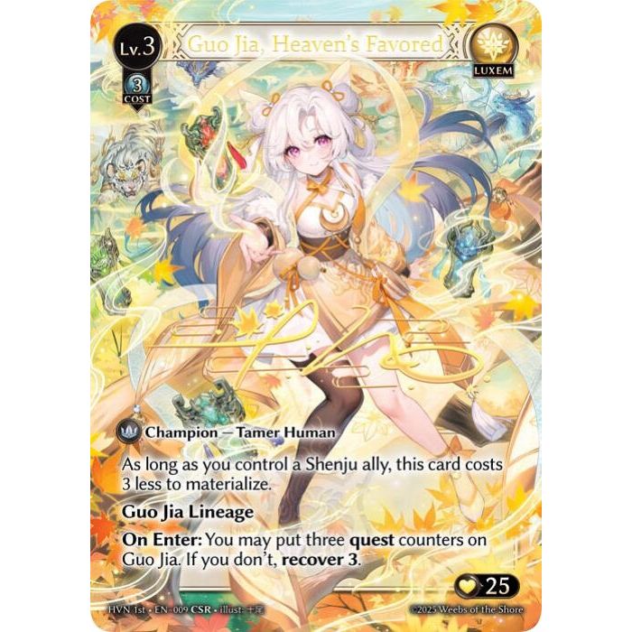 Image for Guo Jia, Heaven's Favored (CSR) (009) (Abyssal Heaven) - Grand Archive TCG