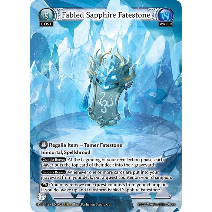 Image for Fabled Sapphire Fatestone // Genbu, Black Tortoise (021) (Abyssal Heaven) - Grand Archive TCG