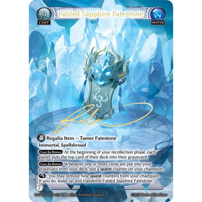 Image for Fabled Sapphire Fatestone // Genbu, Black Tortoise (CSR) (021) (Abyssal Heaven) - Grand Archive TCG