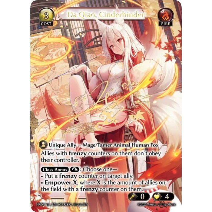 Image for Da Qiao, Cinderbinder (CSR) (079) (Abyssal Heaven) - Grand Archive TCG