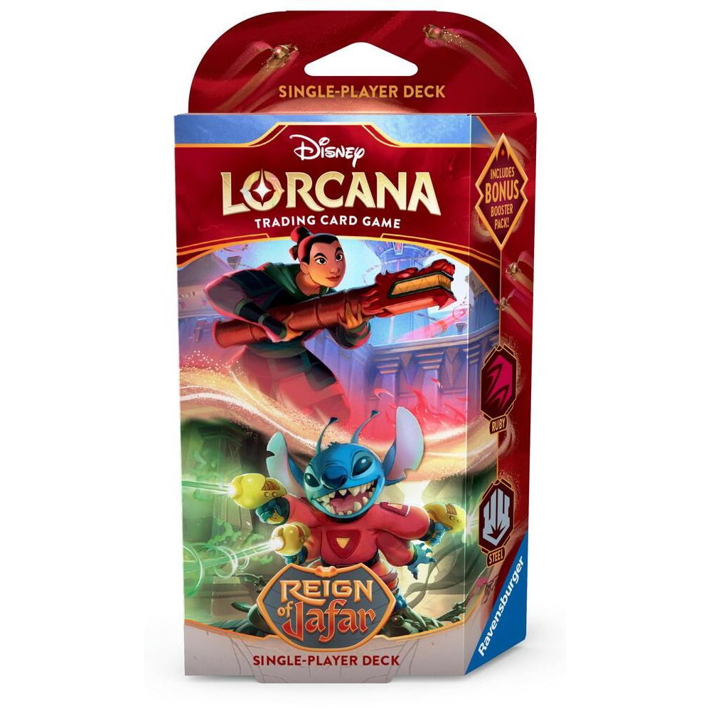 Disney Lorcana TCG - Set 8: Reign of Jafar - Mulan and Stitch Starter Deck (Ruby/Steel)