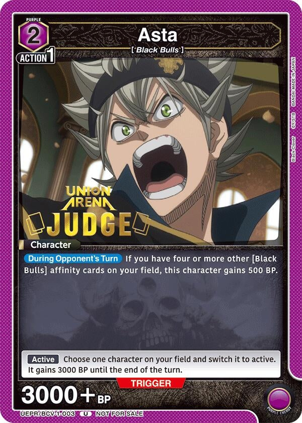 Image for Asta (003) (Judge Pack) (UEPR/BCV-1-003) (Union Arena Promotion Cards) (UEPR) - Union Arena