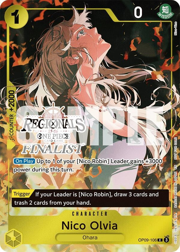 Image for Nico Olvia (Offline Regional Finalist Card Set 2025 Vol.1) (OP09-106) (One Piece Promotion Cards) (OP-PR) - One Piece Card Game