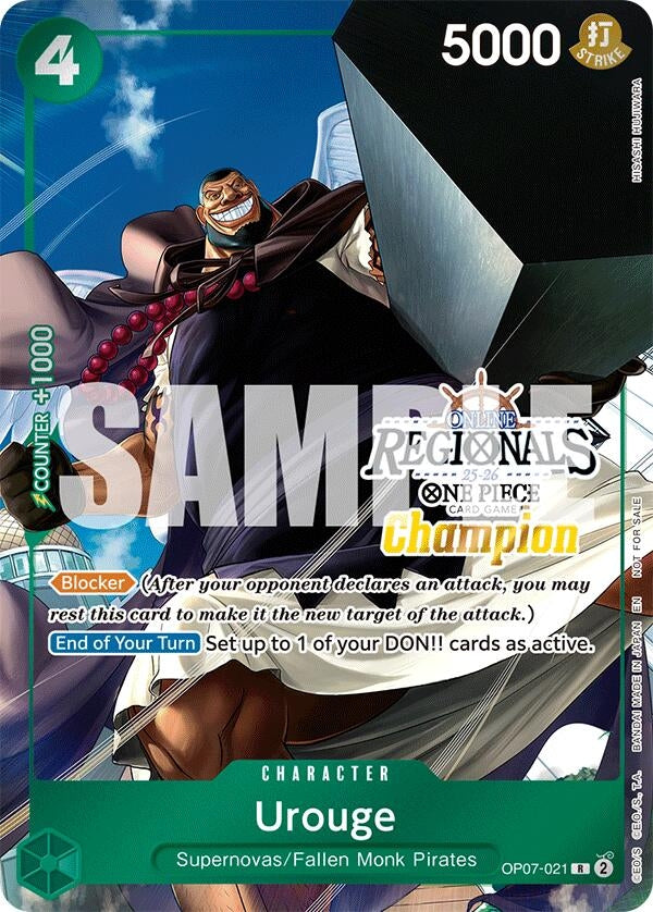 Image for Urouge (Online Regional Champion Card Set 2025 Vol.1) (OP07-021) (One Piece Promotion Cards) (OP-PR) - One Piece Card Game