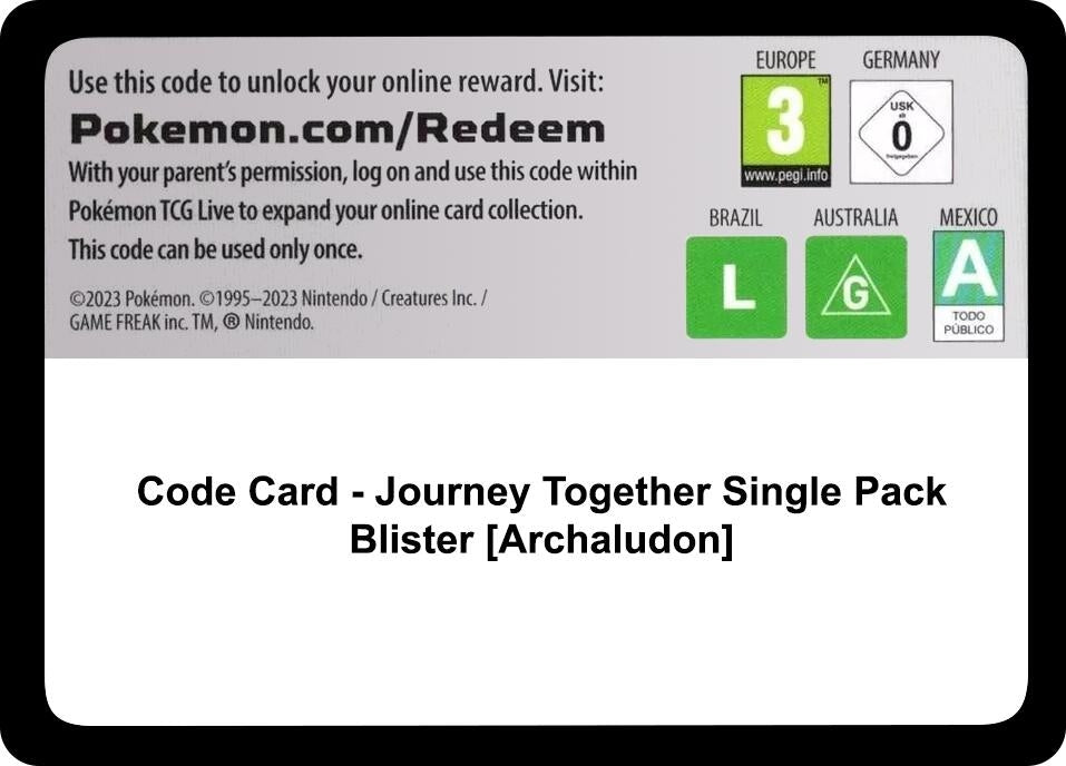 Image for Code Card - Journey Together Single Pack Blister [Archaludon] (SV09: Journey Together) - Pokemon