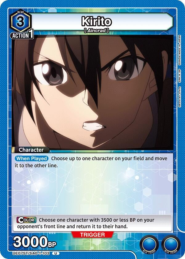 Image for Kirito (103) (UE07ST/SAO-1-103) (UE07ST: Sword Art Online Starter Deck) (UE07ST) - Union Arena