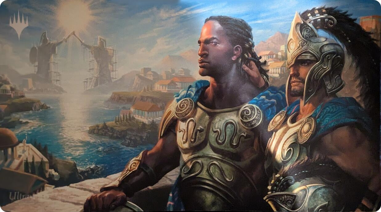 Image for Pride 2024 Ultra Pro Exclusive Playmat for Magic: The Gathering - Kynaios and Tiro of Meletis - Playmats