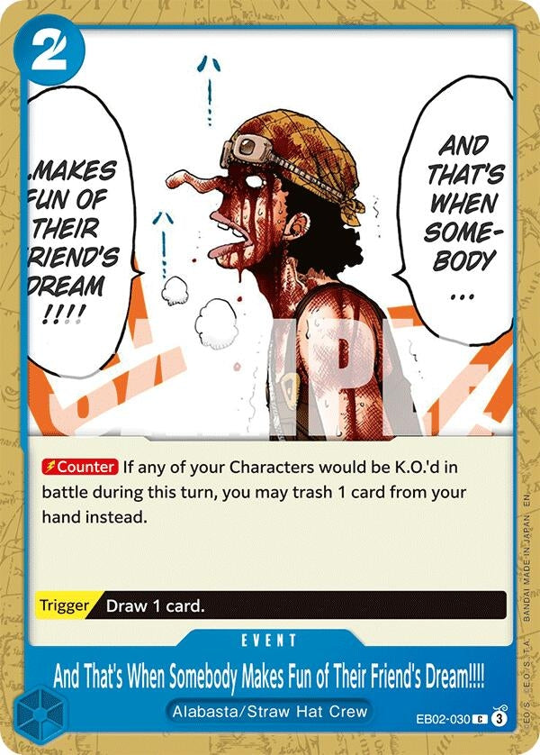 Image for And That's When Somebody Makes Fun of Their Friend's Dream!!!! (EB02-030) (Extra Booster: Anime 25th Collection) (EB-02) - One Piece Card Game