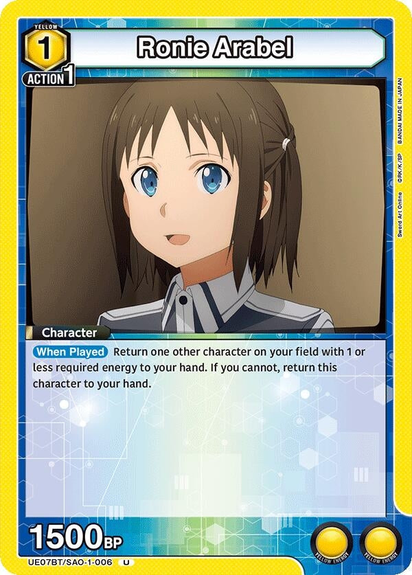 Image for Ronie Arabel (UE07BT/SAO-1-006) (UE07BT: Sword Art Online) (UE07BT) - Union Arena