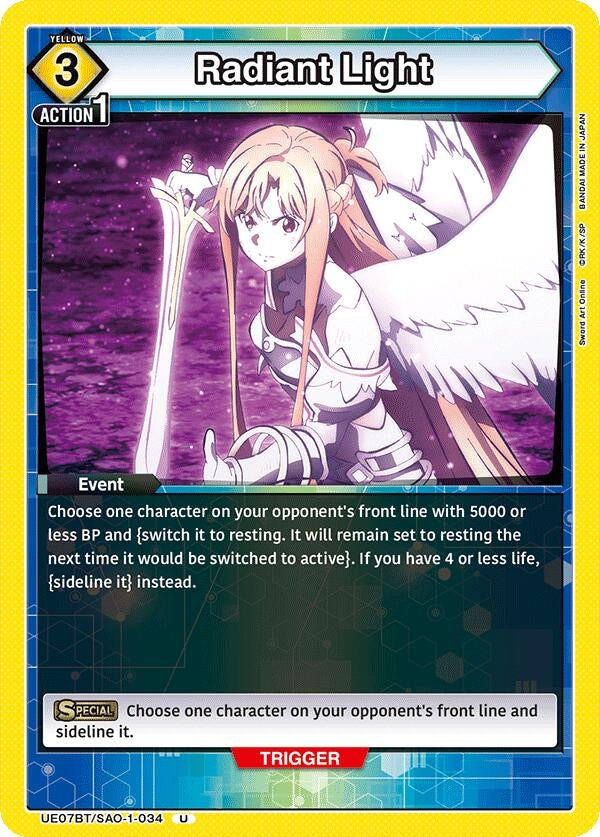 Image for Radiant Light (UE07BT/SAO-1-034) (UE07BT: Sword Art Online) (UE07BT) - Union Arena