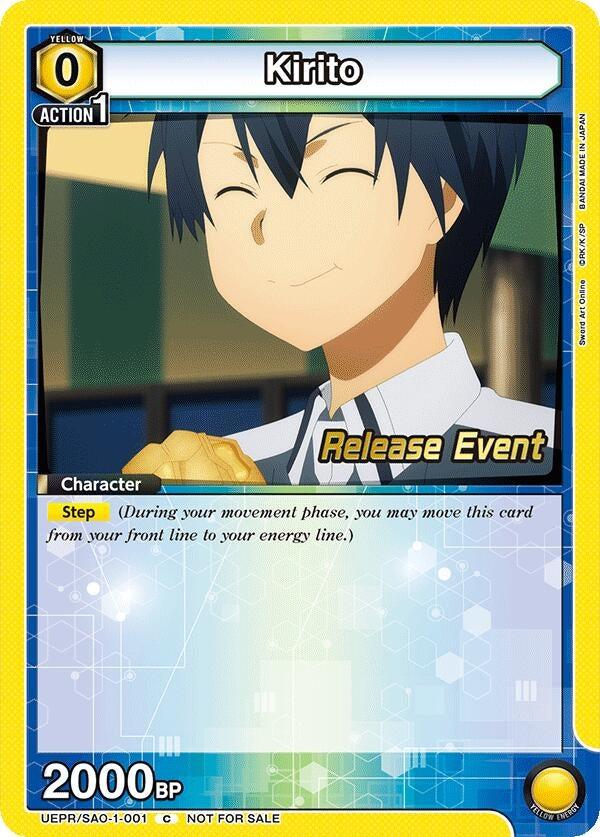 Image for Kirito (001) (UEPR/SAO-1-001) (UE07BT: Sword Art Online Release Event Cards) (UE07BT_RE) - Union Arena