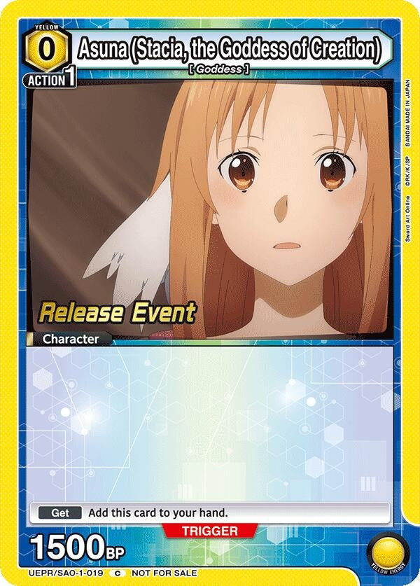 Image for Asuna (Stacia, the Goddess of Creation) (019) (UEPR/SAO-1-019) (UE07BT: Sword Art Online Release Event Cards) (UE07BT_RE) - Union Arena