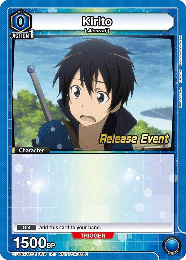 Image for Kirito (039) (UEPR/SAO-1-039) (UE07BT: Sword Art Online Release Event Cards) (UE07BT_RE) - Union Arena